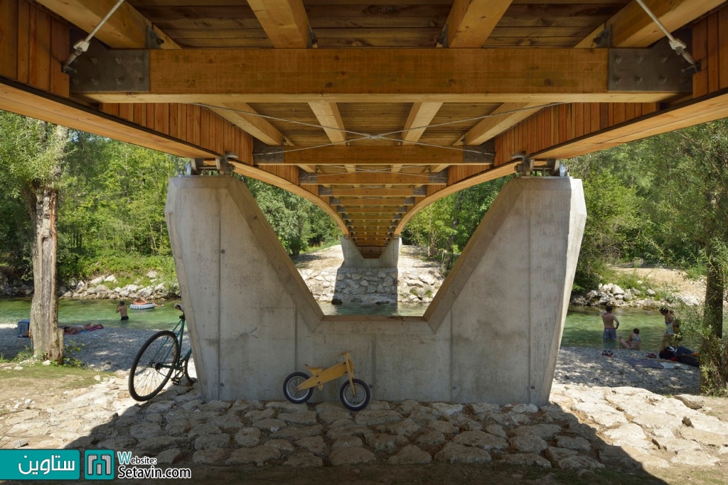 پل زیبای دوچرخه بر روی رودخانه Sava , تیم طراحی , dans arhitekti , اسلوونی , پل , پل دوچرخه , رودخانه , ستاوین , Bicycle , Bridge , دوچرخه , معماری
