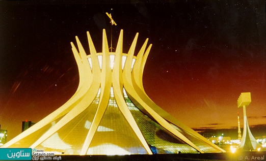 کلیسای جامع برزیلیا ، Oscar Niemeyer ، برزیل , AD Classics , Cathedral of Brasilia , Oscar Niemeyer , کلیسا برزیلیا , کلیسای جامع , کلیسا , برزیلیا