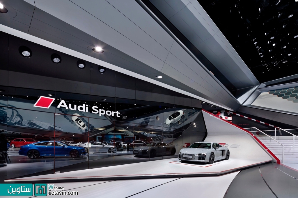 غرفه نمایشگاهی , Audi ,نمایشگاه خودرو فرانکفورت ، SCHMIDHUBER , آلمان , نمایشگاه , خودرو , فرانکفورت , Showroom , Audi Motor Show 2015 , نمایشگاه خودرو , ستاوین , پروژه های معماری