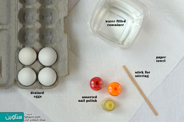 استفاده از لاک ناخن برای تزئین سطح تخم مرغ