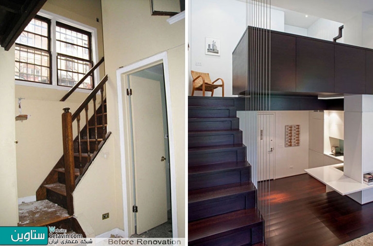 تصاویر قبل و بعد از بازسازی آپارتمانی در منهتن