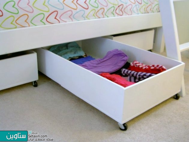 ایده هایی برای استفاده مفید از فضای زیر تختخواب