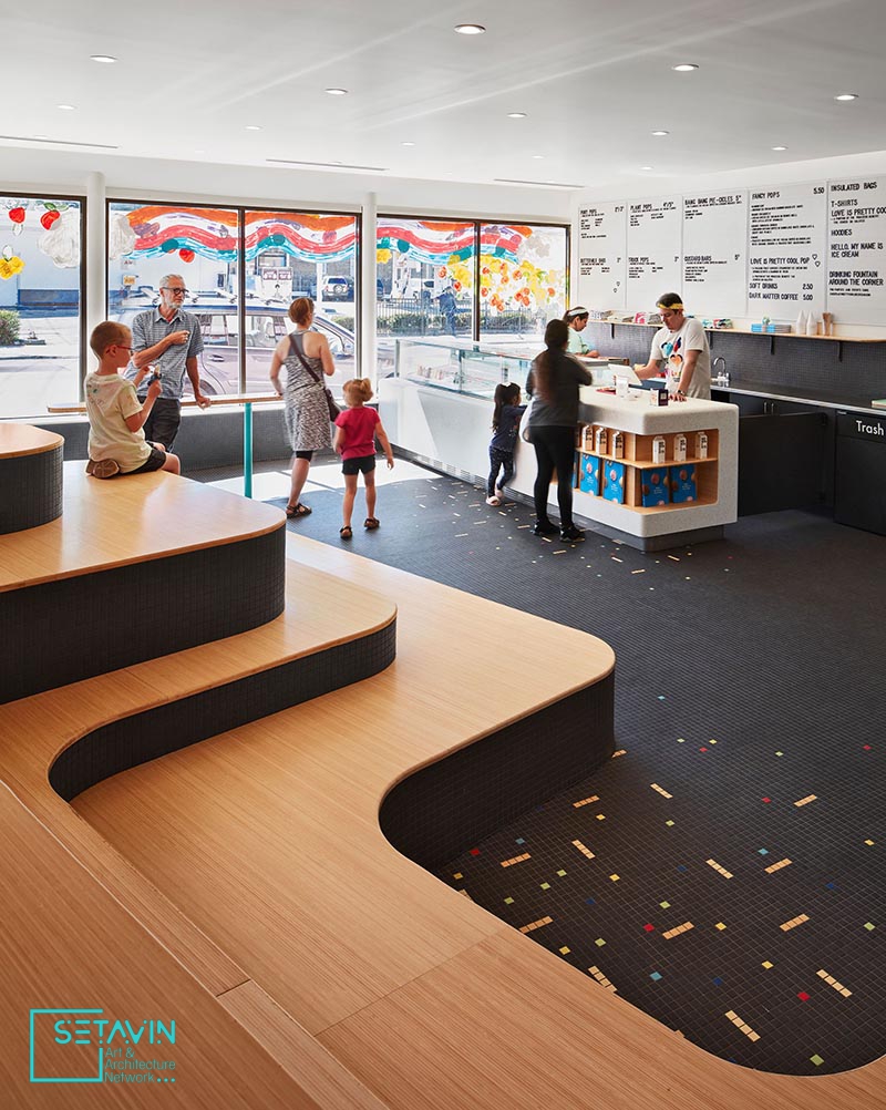 نگاهی به طراحی داخلی یک بستنی فروشی در شیکاگو