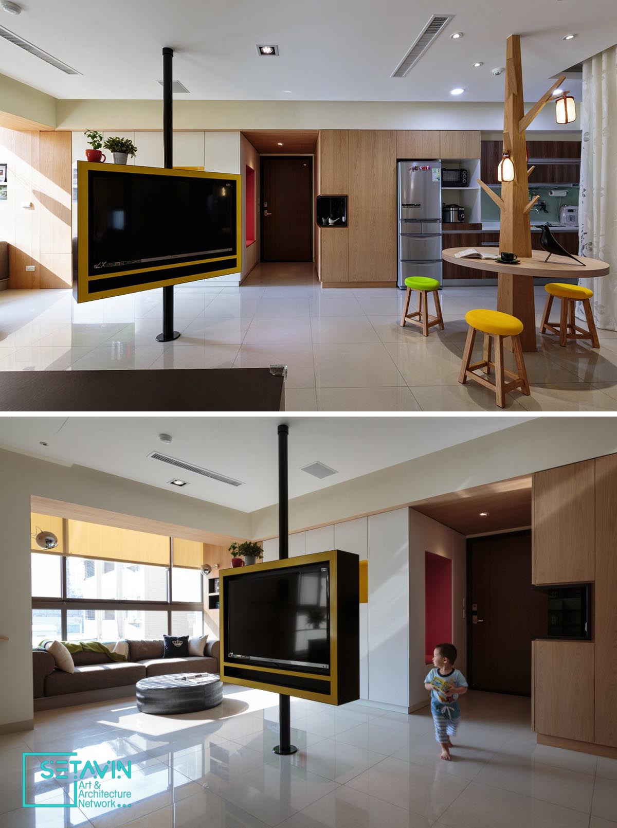 تلویزیون و تخته وایت برد خاص آپارتمانی در تایوان