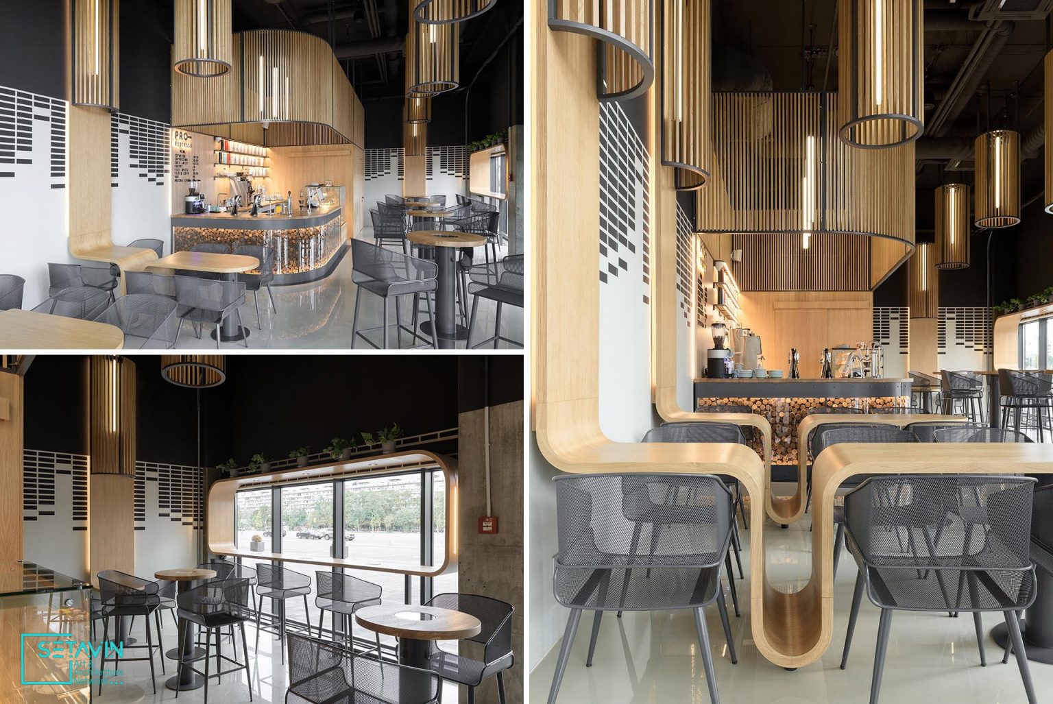 طراحی میزهای خاص کافه رستورانی واقع در کیف اوکراین