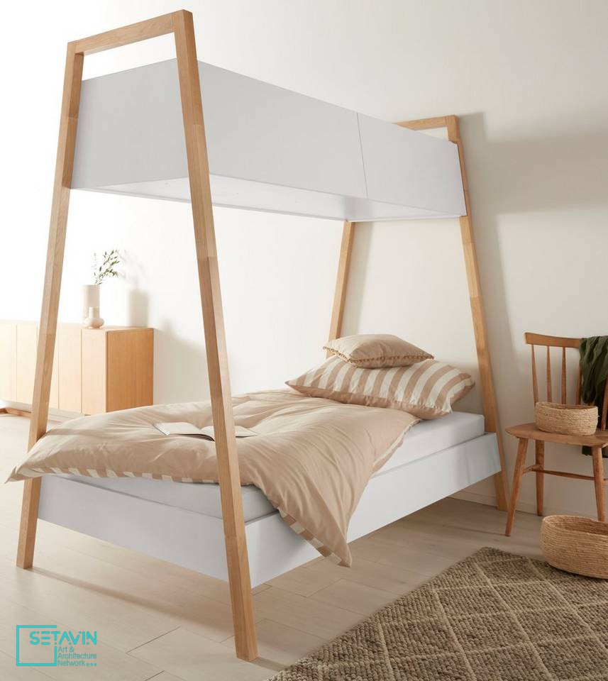 طراحی خاص تخت خواب برای داشتن فضای بیشتر در اتاق