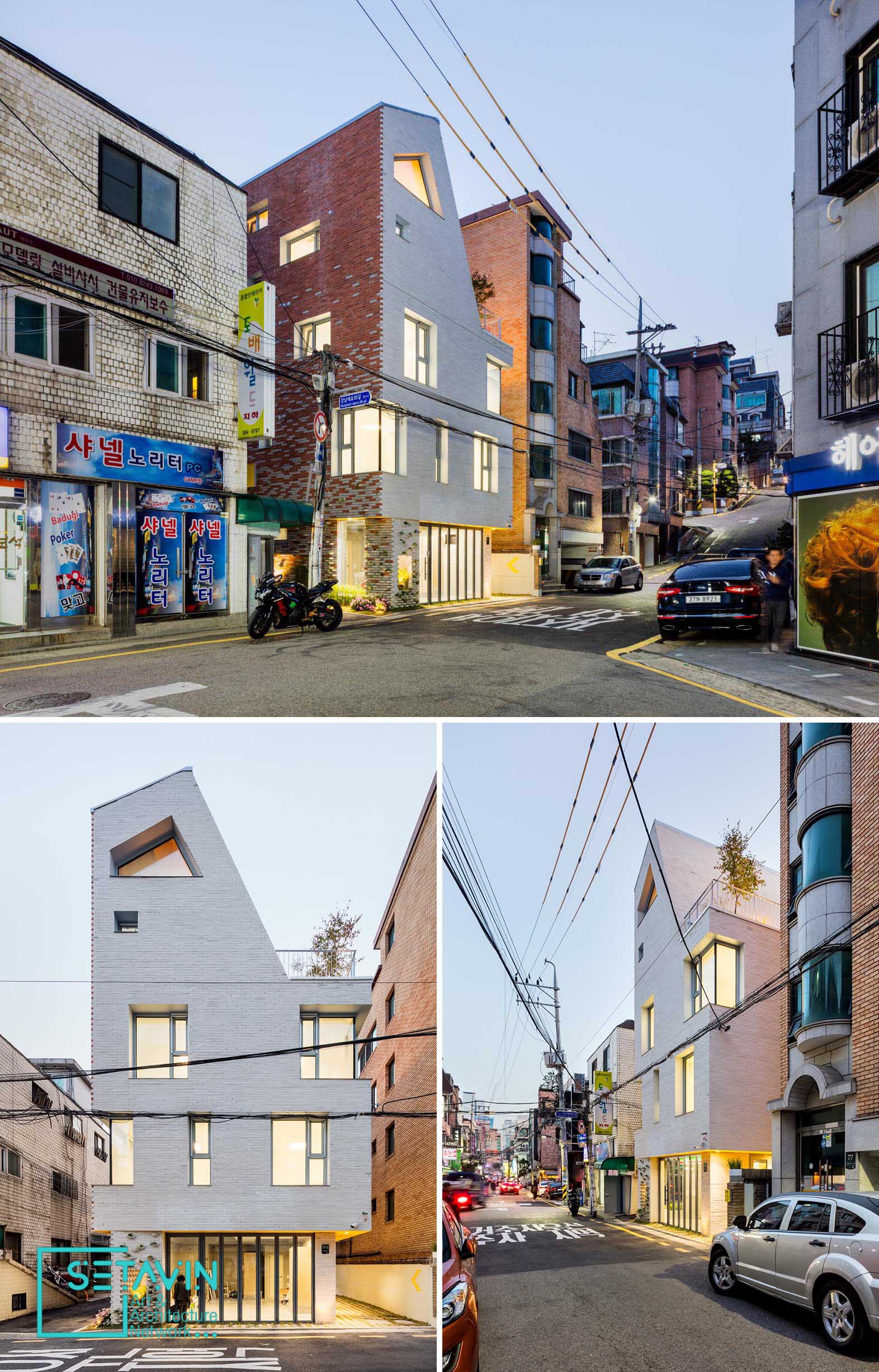 نمای آجری ساختمانی در سئول کره جنوبی