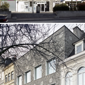 تصویر - نمای ساختمانی با پانلهای تزئینی بتنی - معماری