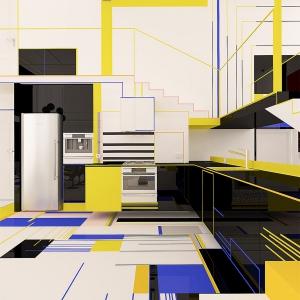 تصویر - طراحی داخلی با اقتباس از آثار نقاشی PIET MONDRIAN  - معماری