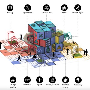 تصویر - میدان روبیکس اثر استودیو 100architects:بازی، هندسه و نور در قلب فضای شهری - معماری