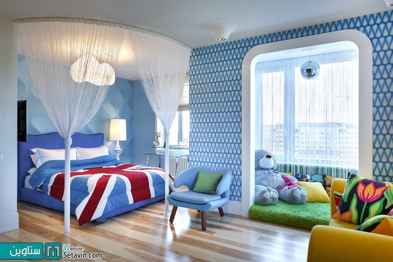 یک آپارتمان زیبا در روسیه با استفاده از رنگ