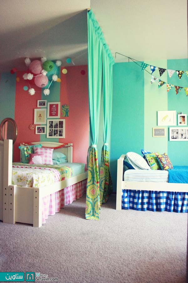 طراحی اتاق خواب مشترک برای دختربچه ها و پسر بچه ها