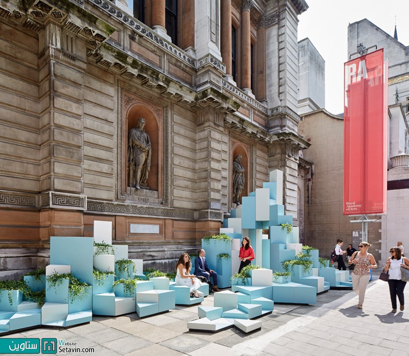  طراحی مبلمانی شهری درمقابل آکادمی سلطنتی هنر لندن