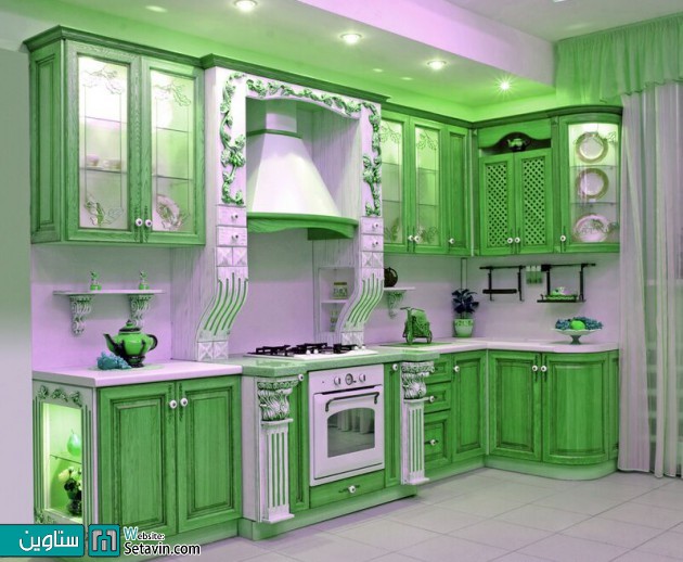 16 آشپزخانه فوق العاده به رنگ سبز