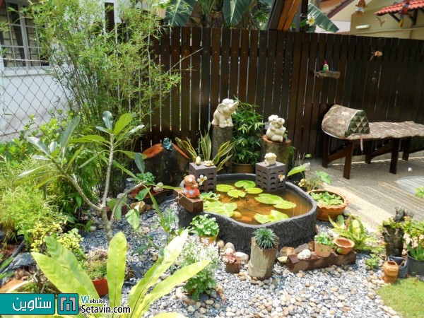 یک حوضچه درون باغچه یا تراس خانه تان بسازید.